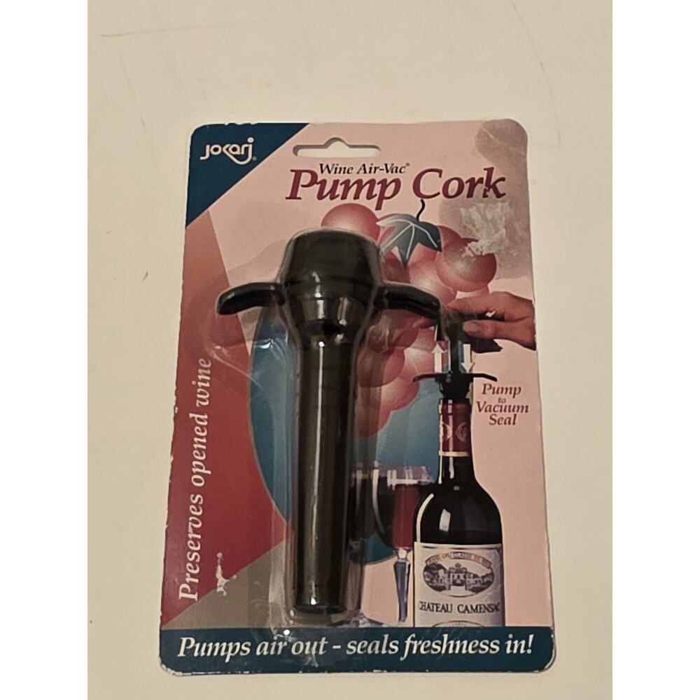 Jokari Wine Air Vac Pump Cork Wine Resealing System Vacuum Seal Pump- New